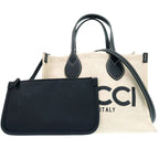 Gucci 2-Way Print Medium Tote Bag Canvas Leather Natural 0811 — view 3