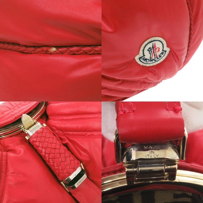 Fendi Moncler Spy Bag Handbag Nylon Leather Red 2180 — view 9