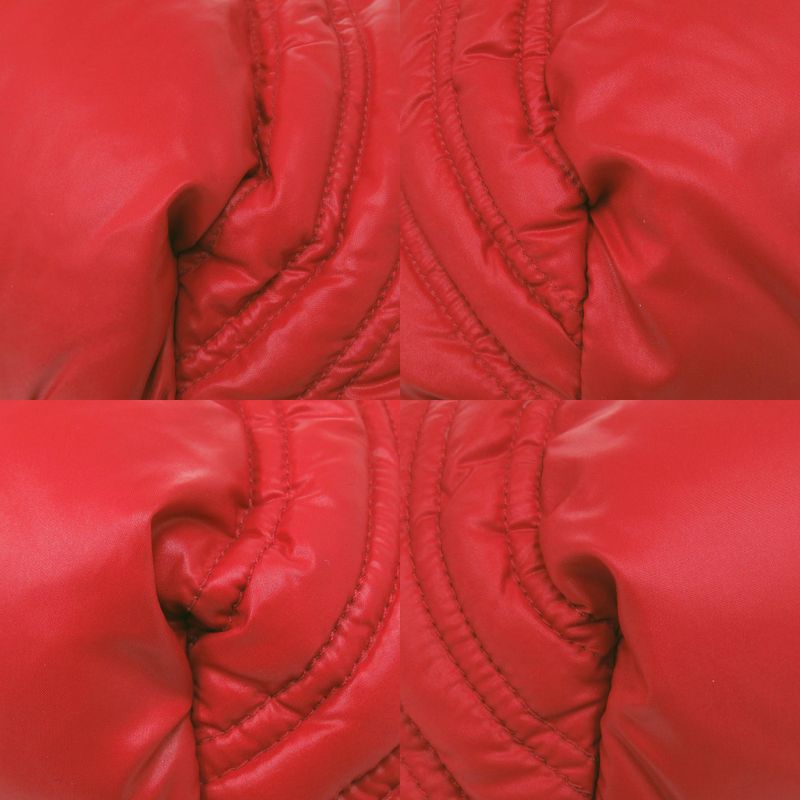 Fendi Moncler Spy Bag Handbag Nylon Leather Red 2180 — view 5