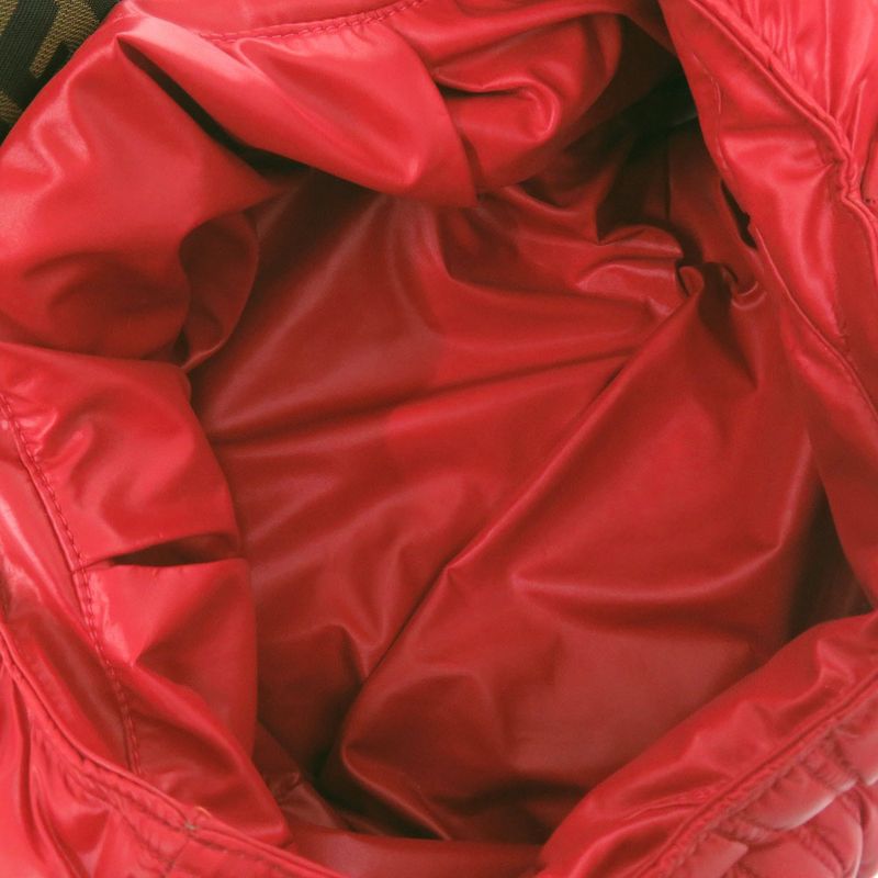 Fendi Moncler Spy Bag Handbag Nylon Leather Red 2180 — view 6