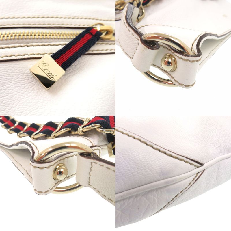 Gucci Sherry Line Chain Shoulder Bag Leather White 0852 — view 9