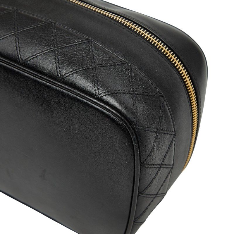 Chanel Bicolore Vanity Bag Handbag Black Lambskin — view 8