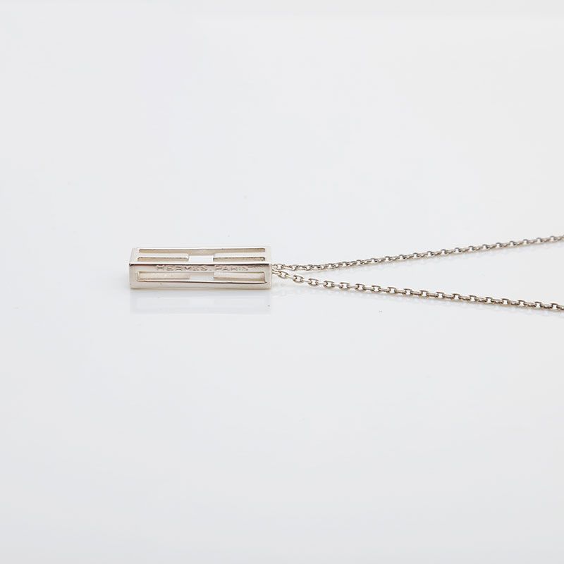 Hermes Necklace Logo Silver — view 3