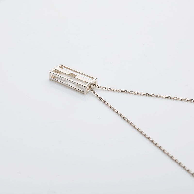 Hermes Necklace Logo Silver — view 4