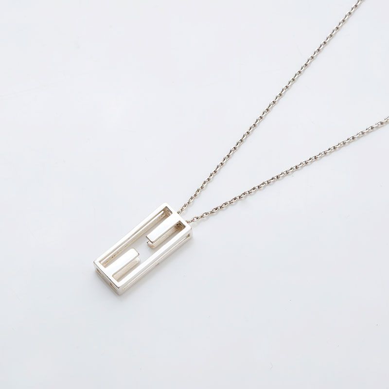 Hermes Necklace Logo Silver — view 7