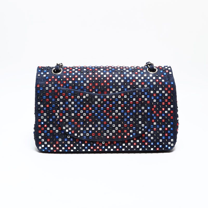 Chanel Shoulder Bag Crystal Flap Denim — view 2