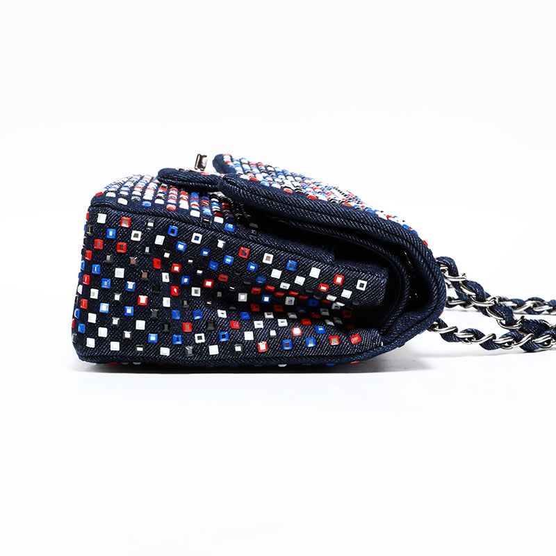 Chanel Shoulder Bag Crystal Flap Denim — view 4
