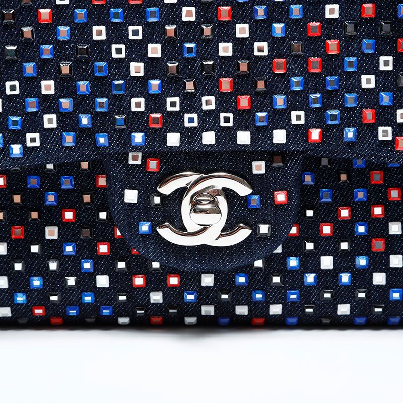 Chanel Shoulder Bag Crystal Flap Denim — view 8
