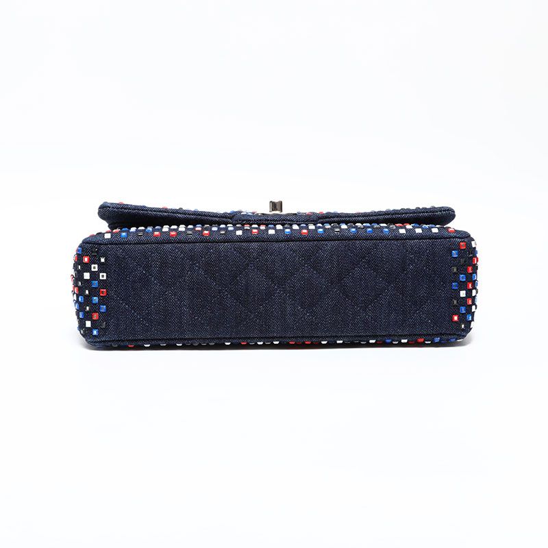 Chanel Shoulder Bag Crystal Flap Denim — view 7