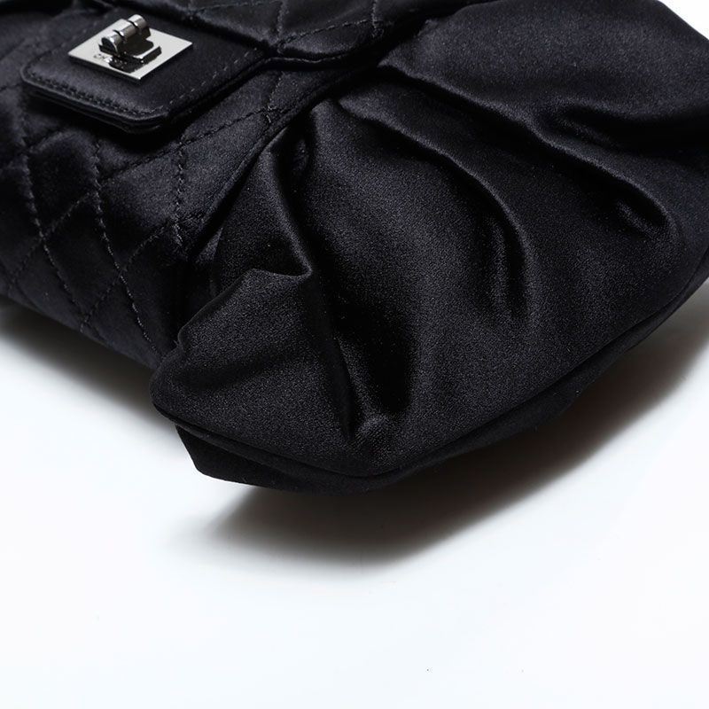 Chanel Shoulder Bag Satin Chain Ribbon — view 6
