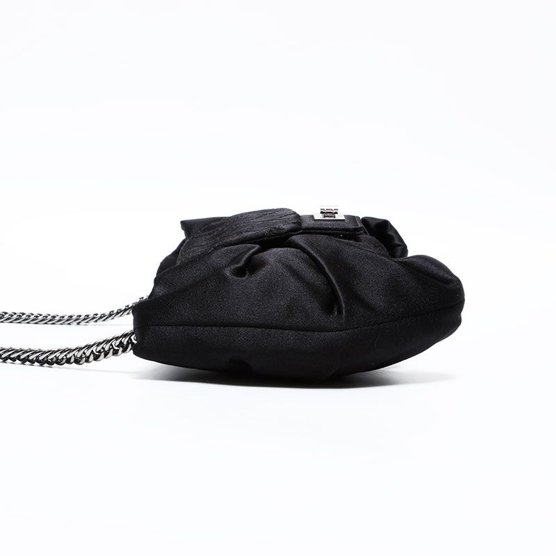 Chanel Shoulder Bag Satin Chain Ribbon — view 3