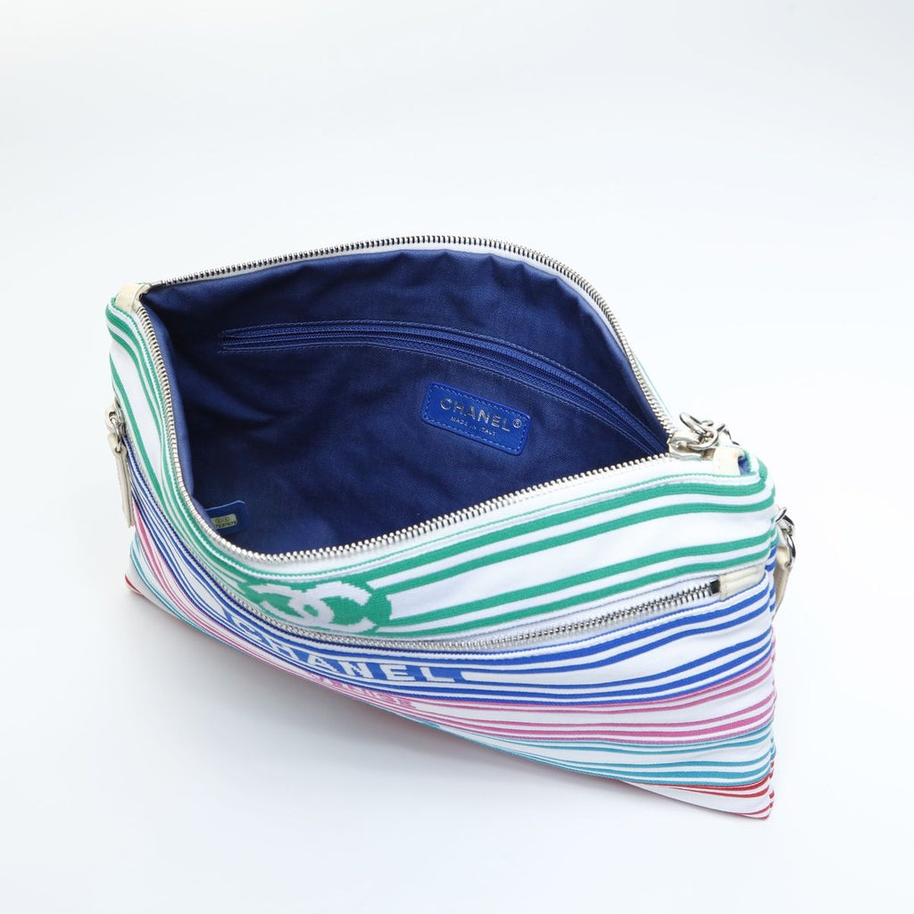 Chanel Clutch Cotton Canvas Multicolor CC Logo — view 5