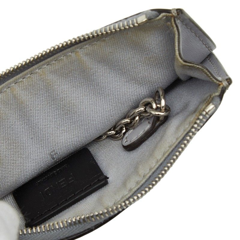 Fendi Studded Coin Case Key 8 Ap151 Gray Multicolor Leather — view 7