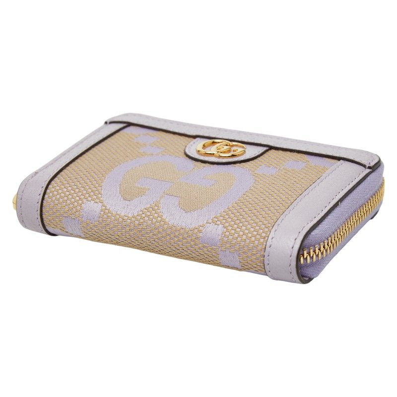 Gucci Jumbo Case Coin Beige Purple Canvas — view 5