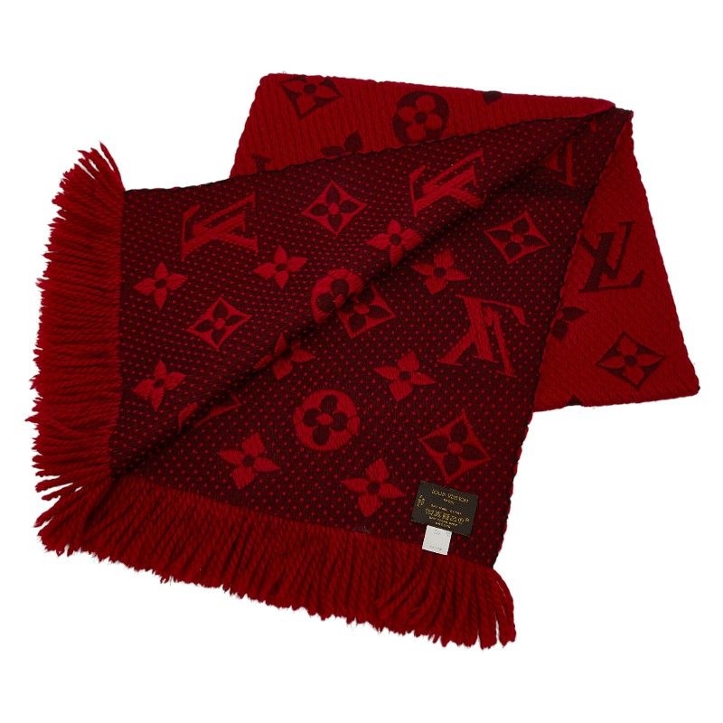 Louis Vuitton Echarpe Logomania Red Wool Silk — view 2