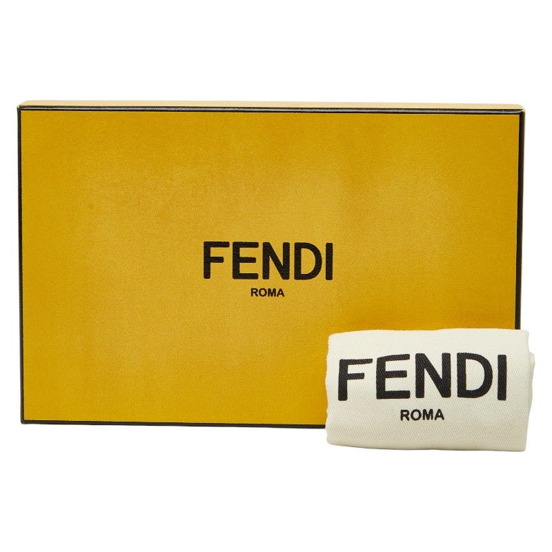 Fendi Monster Bag Charm Key Holder Yellow Black Fa Leather — view 5