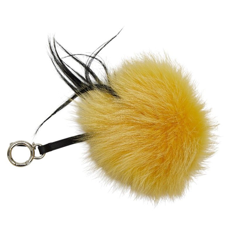 Fendi Monster Bag Charm Key Holder Yellow Black Fa Leather — view 2
