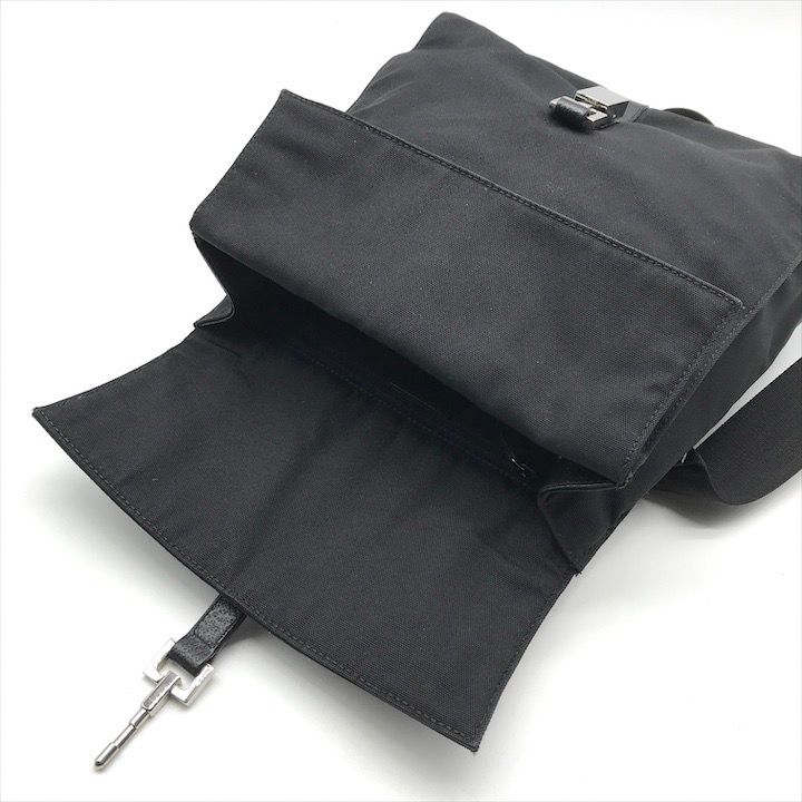 Gucci Nylon Canvas Jackie Silver Backpack Black — view 7