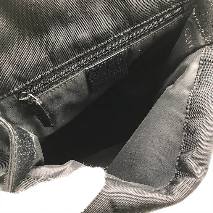 Gucci Nylon Canvas Jackie Silver Backpack Black — view 8