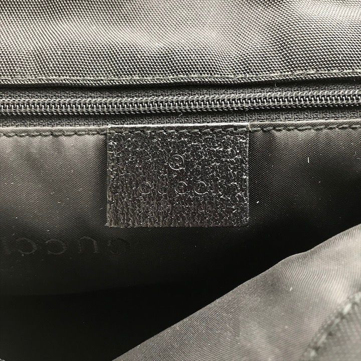 Gucci Nylon Canvas Jackie Silver Backpack Black — view 9