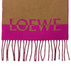 Loewe Muffler Beige Pink Cleaned Wool 90% Scarf — view 5