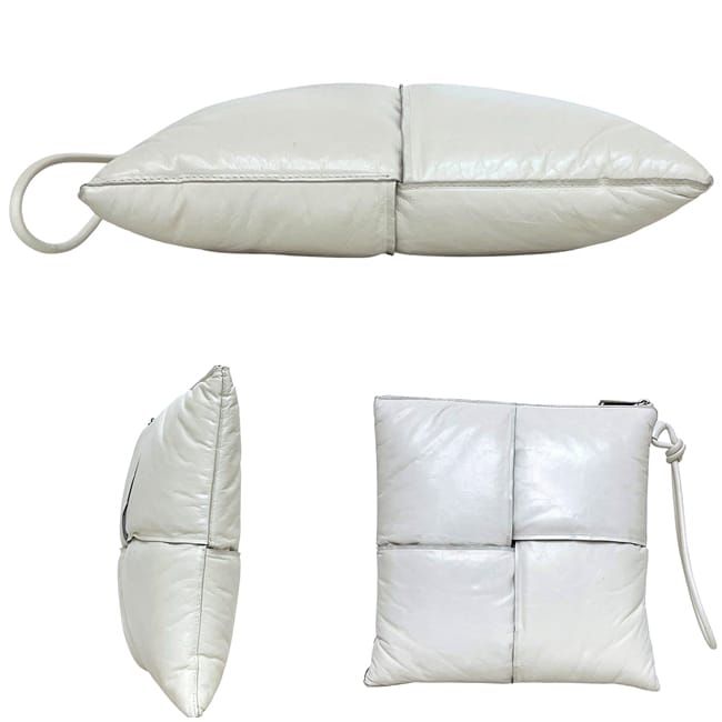 Bottega Veneta Clutch Bag White Maxi Intre — view 3