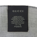 Gucci Wool Silk Blend GG Pattern Fringe Shawl Gray 45 180 cm — view 8