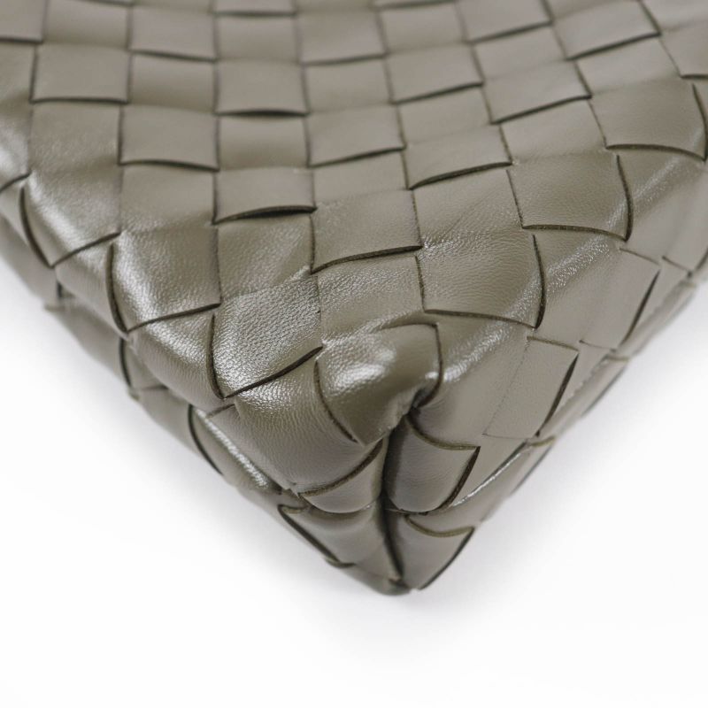 Bottega Veneta Intrecciato Leather Shoulder Bag in Khaki with Dust — view 9