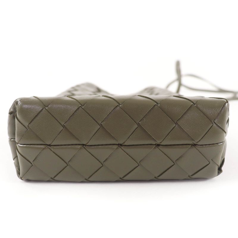 Bottega Veneta Intrecciato Leather Shoulder Bag in Khaki with Dust — view 5