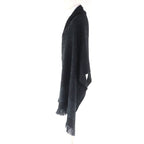 Chanel Cashmere Blend Coco Mark Embroidered Lame With Fringe Large Shawl Black — view 5