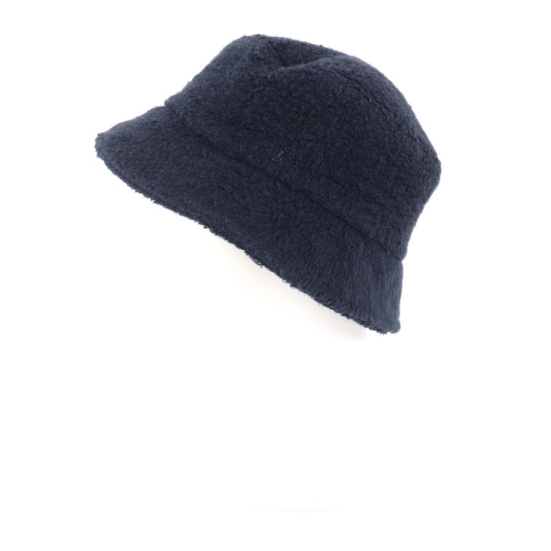 Chanel 21 V 100% Cotton Coco Mark Plate Pile Bucket Hat Navy — view 2
