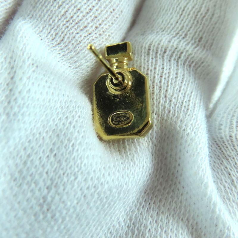 Chanel C25 C Coco Mark Perfume Bottle Earrings Accessories Gold Box-storage Bag — view 7