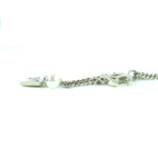 Chanel F25 C Coco Mark Rhinestone Faux Pearl Necklace Pendant Silver — view 6