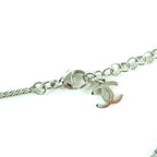 Chanel F25 C Coco Mark Rhinestone Faux Pearl Necklace Pendant Silver — view 7