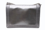 Chanel Boy Chain Shoulder Bag CC Logo Calfskin Silver — view 2