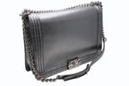 Chanel Boy Chain Shoulder Bag CC Logo Calfskin Silver — view 3