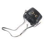 Gucci Hosebit Leather Bucket Bag Shoulder Black Gold Hardware — view 9