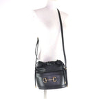 Gucci Hosebit Leather Bucket Bag Shoulder Black Gold Hardware — view 7