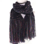 Chanel 07 A Wool Angora Cashmere Blend Coco Mark Knit Scarf — view 3