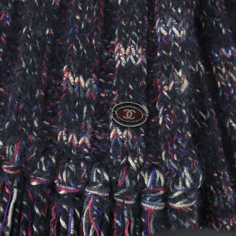 Chanel 07 A Wool Angora Cashmere Blend Coco Mark Knit Scarf — view 4