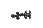 Chanel CC Logo Drop Earrings 01 Metal Rhinestone Black Clear — view 3