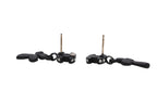 Chanel CC Logo Drop Earrings 01 Metal Rhinestone Black Clear — view 4