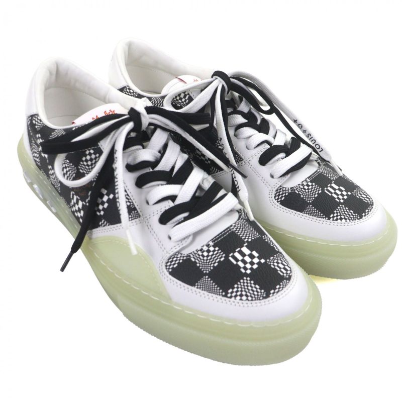 Louis Vuitton Oriline Leather Low Cut Sneakers White Black — view 3