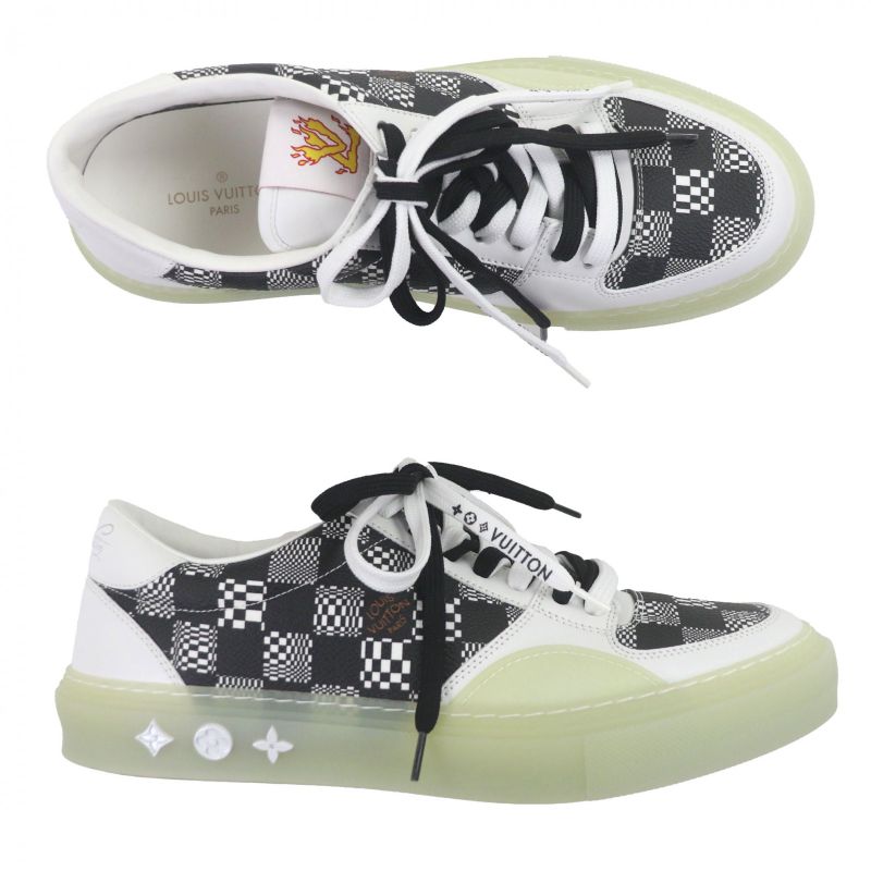Louis Vuitton Oriline Leather Low Cut Sneakers White Black — view 6