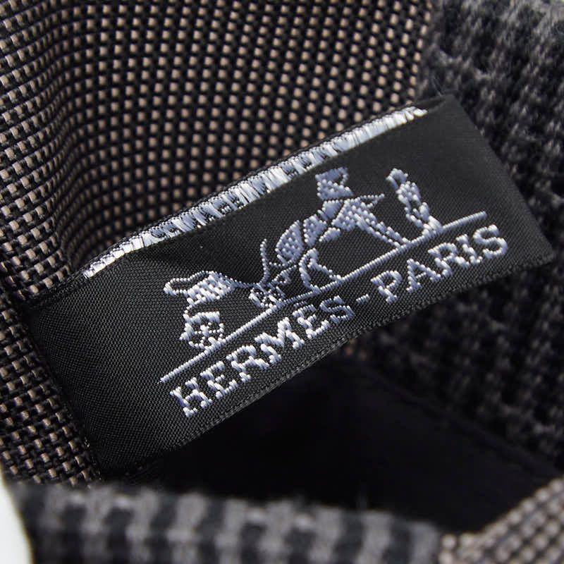 Hermes Her Line Crossbody Bag Sacoche Gray Black Canvas — view 8