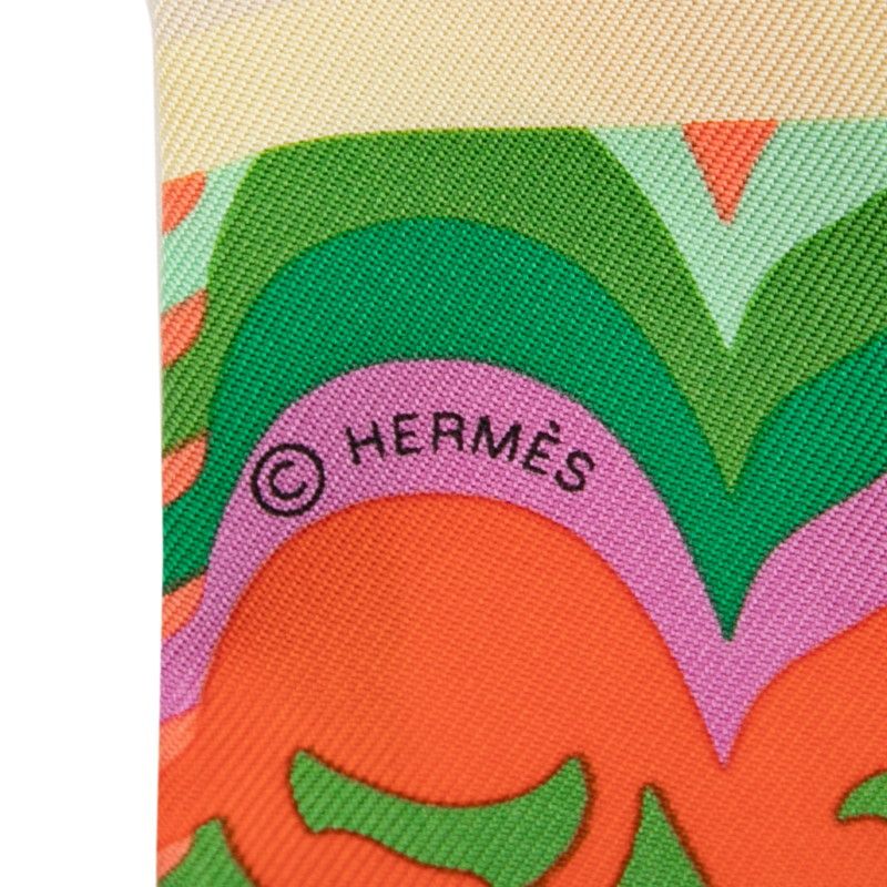 Hermes Twilly Brides De Gala Shadow Orange Multicolor Silk — view 3