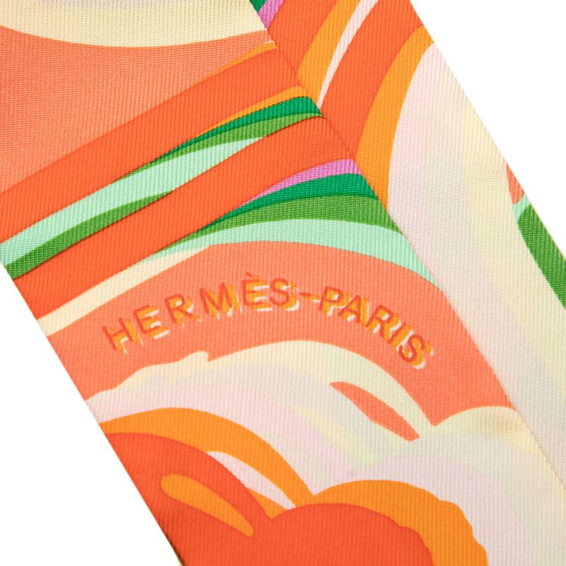 Hermes Twilly Brides De Gala Shadow Orange Multicolor Silk — view 2