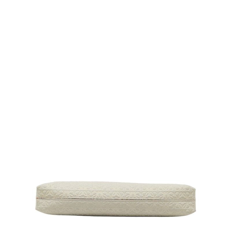 Loewe Repeat Anagram T Pouch Light Green Brown Canvas Leather — view 4