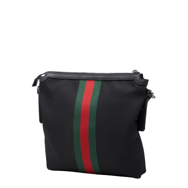 Gucci Sherry Line Crossbody Bag Black Nylon Leather — view 3