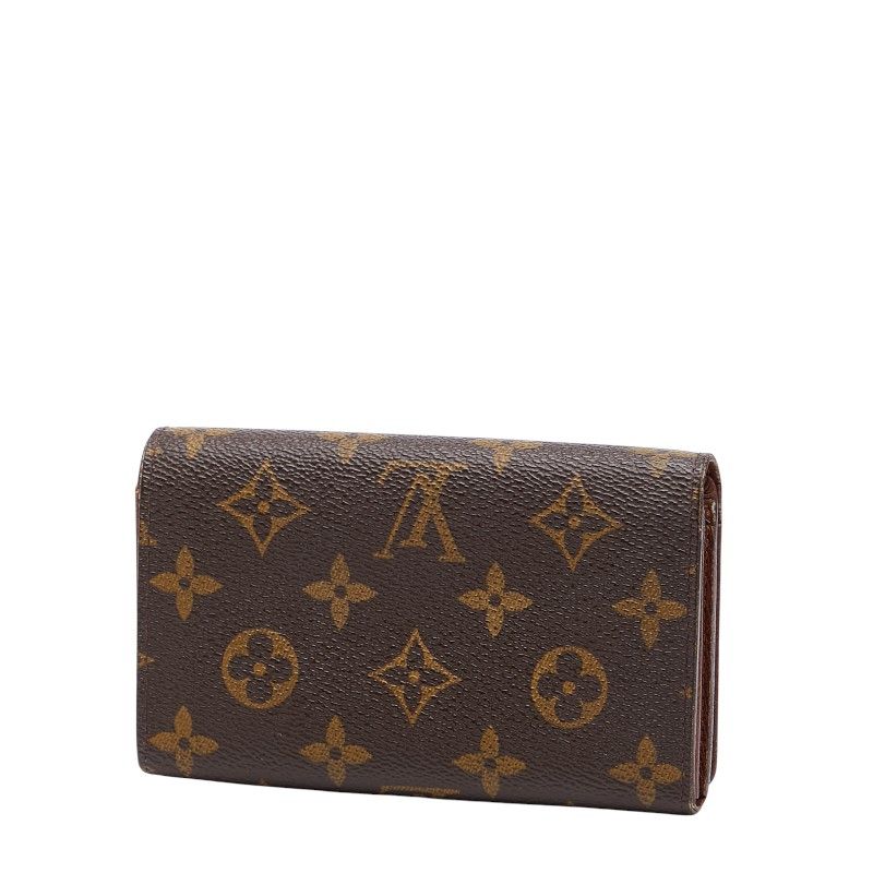 Louis Vuitton Monogram Porte Monnaie Bier Tresor Brown Leather — view 2